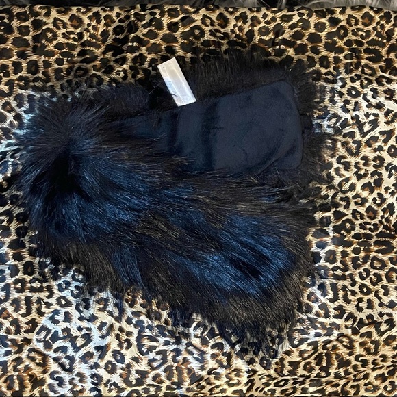 BLACK FAUX FUR HEAD WRAP - Picture 3 of 11